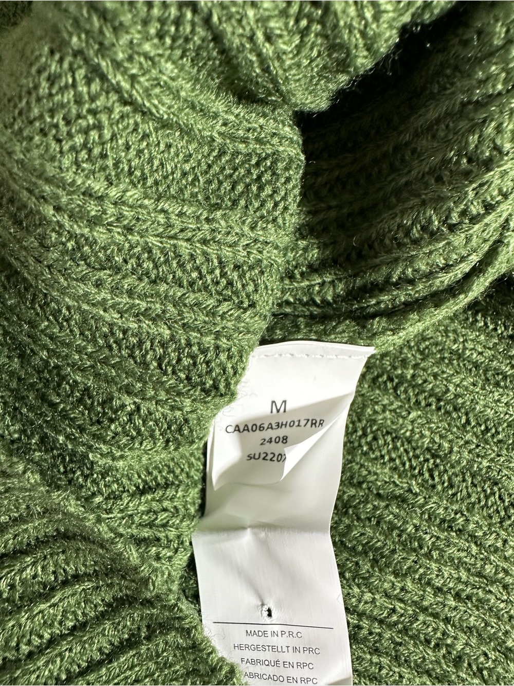 CUPSHE Green Rib One-Shoulder Sweater Womens Sz Medium  Olive Green - Picture 5 of 10